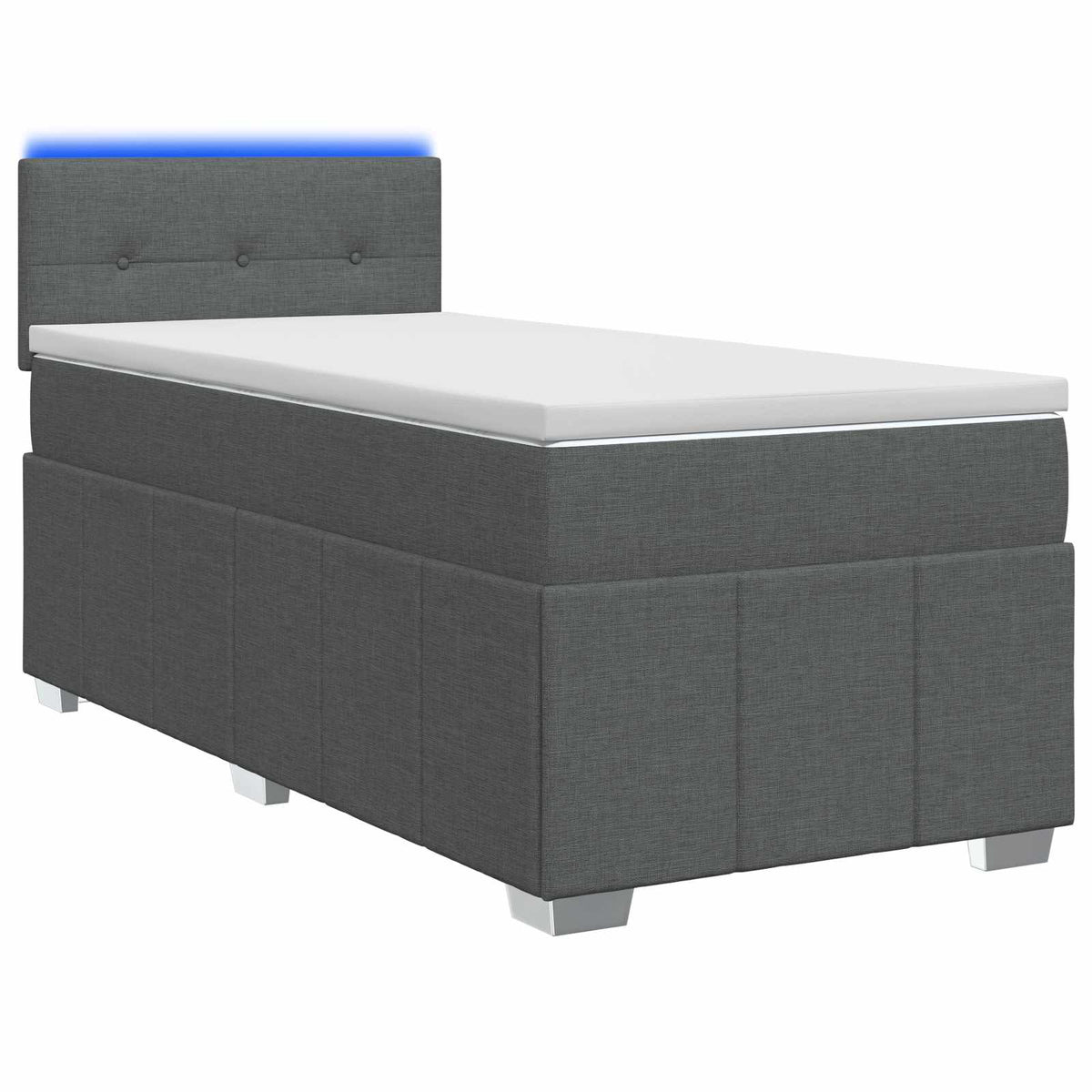 Boxspring krevet s madracem Tamnosiva 90 x 190 cm Tkanina 90 x 190 x 100.5 cm