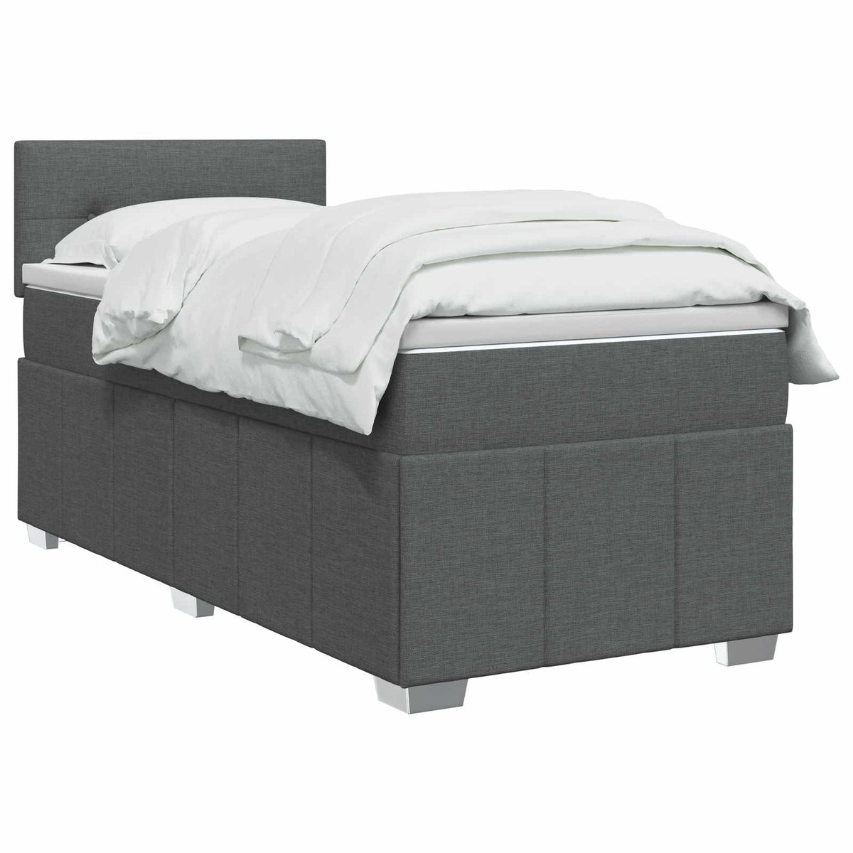 Boxspring krevet s madracem Tamnosiva 90 x 190 cm Tkanina 90 x 190 x 100.5 cm