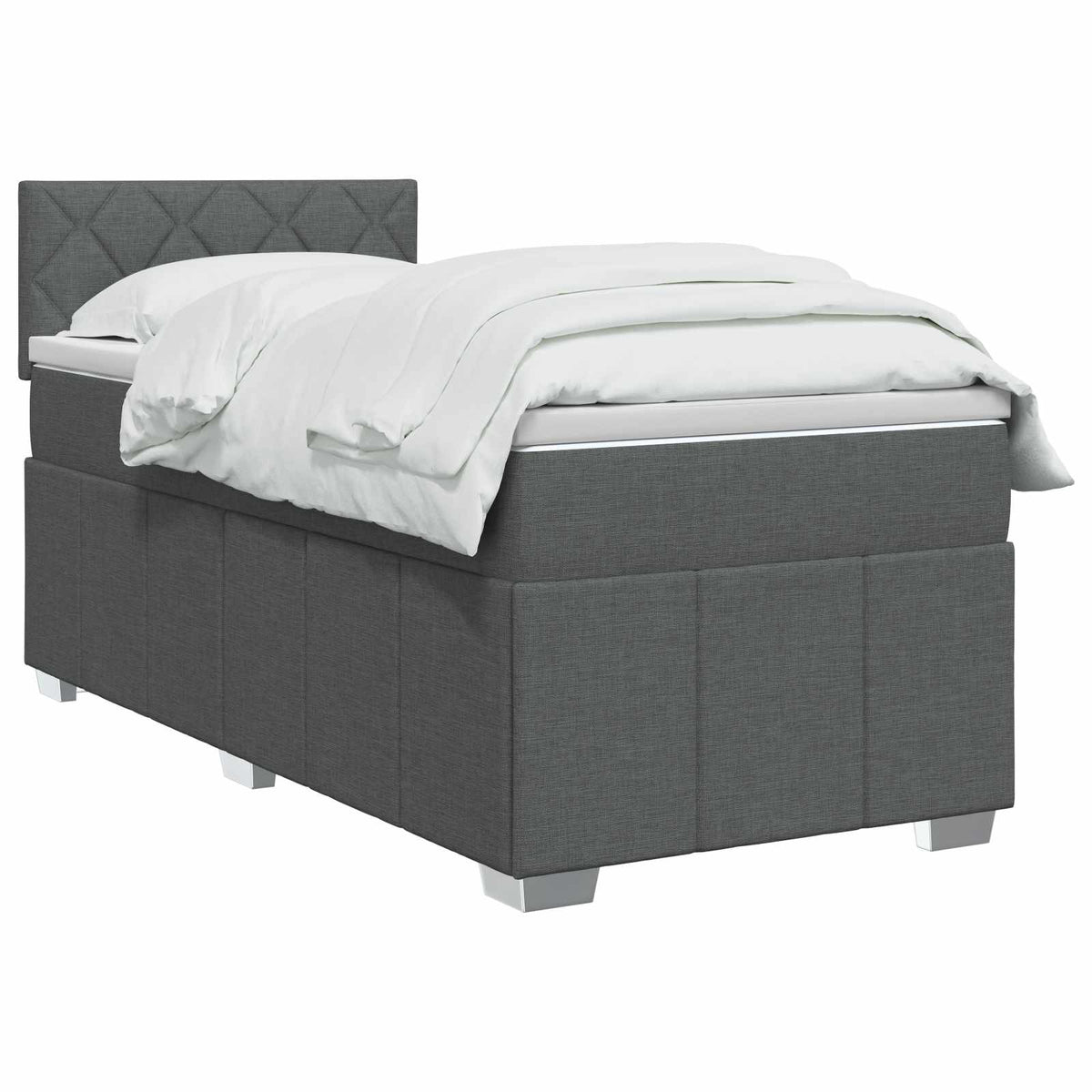 Boxspring krevet s madracem Tamnosiva 90 x 190 cm Tkanina 90 x 190 x 100.5 cm