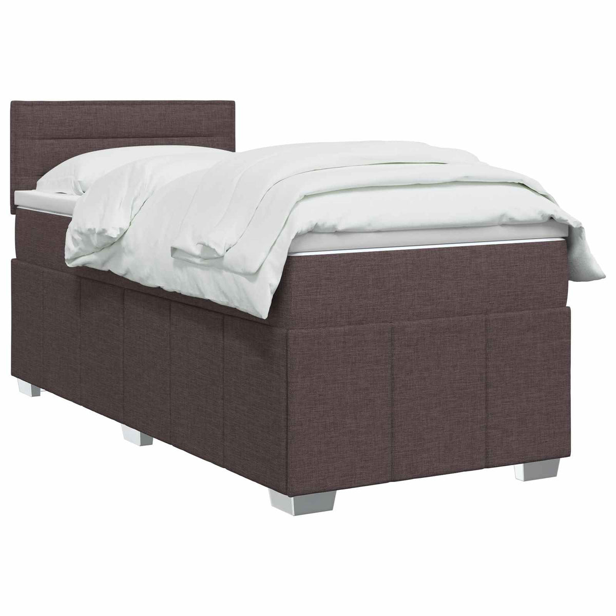 Boxspring krevet s madracem Tamno smeđa 90 x 200 cm Tkanina 90 x 200 x 100.5 cm