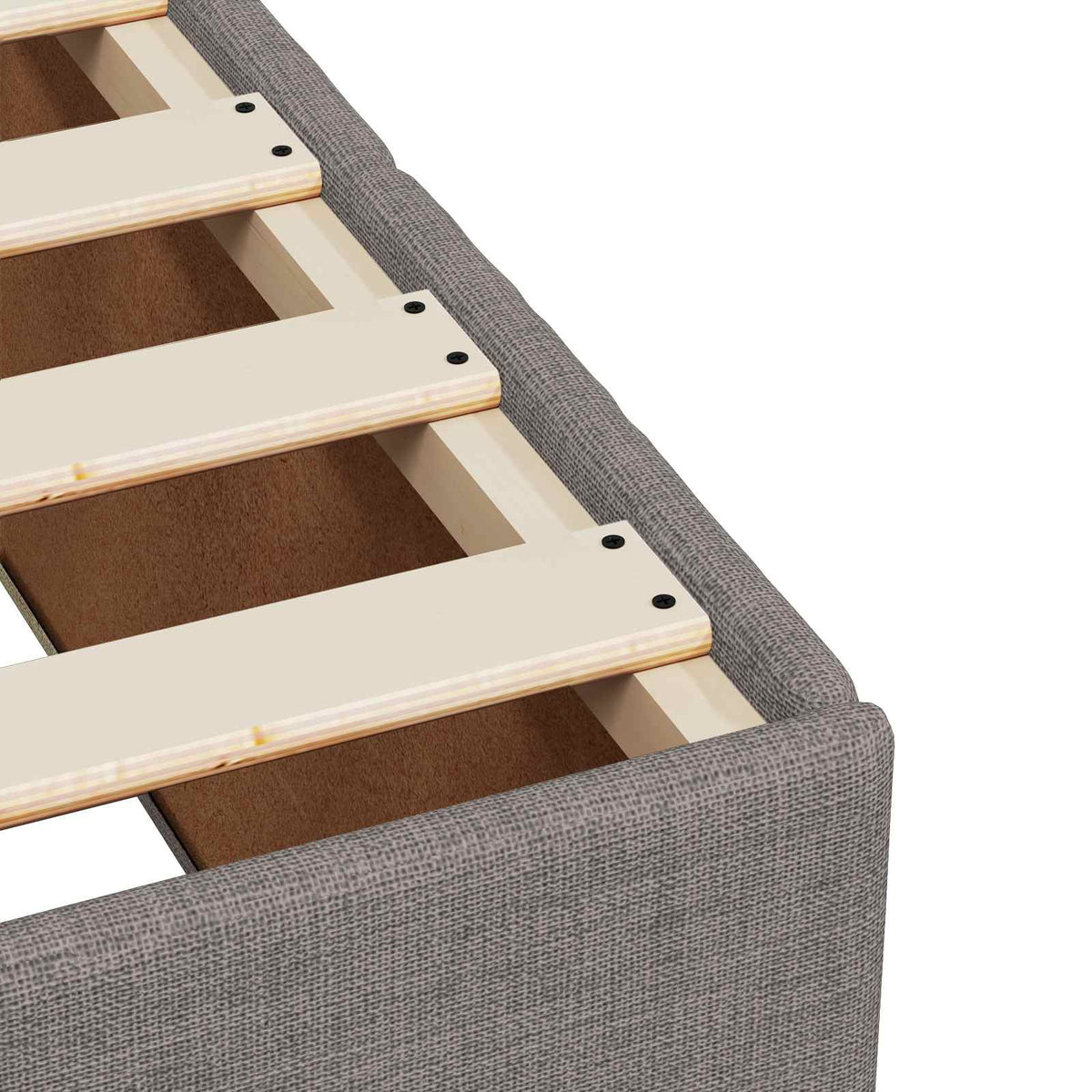 Boxspring krevet s madracem Sivosmeđa 140 x 190 cm Tkanina Smeđesiva 144 x 190 x 100.5 cm