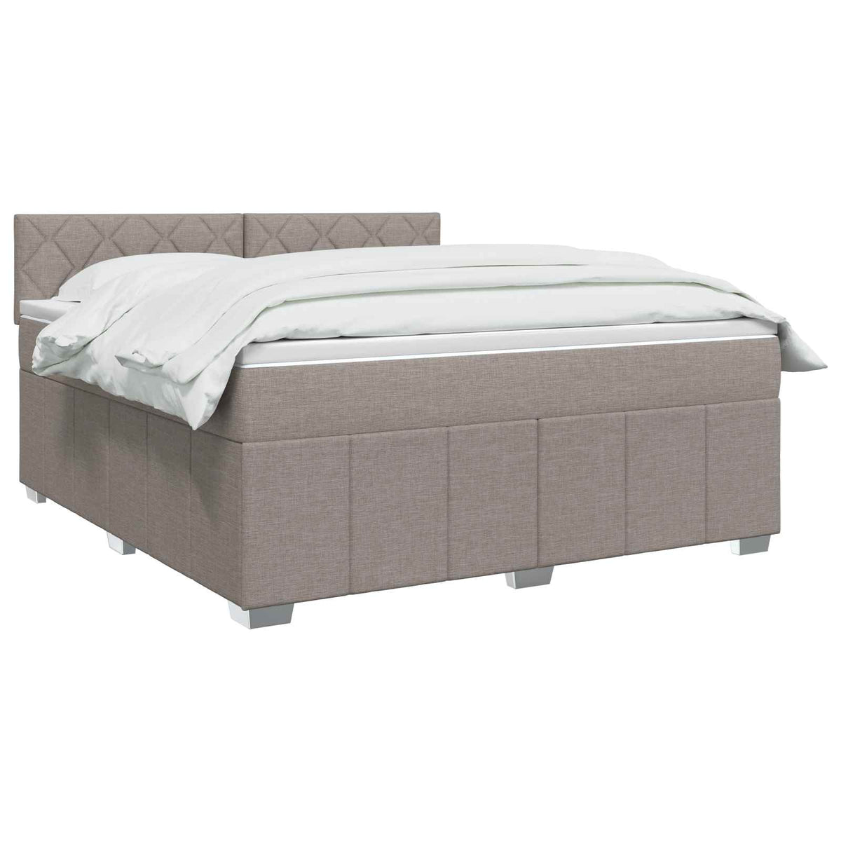 Boxspring krevet s madracem Sivosmeđa 140 x 190 cm Tkanina Smeđesiva 144 x 190 x 100.5 cm