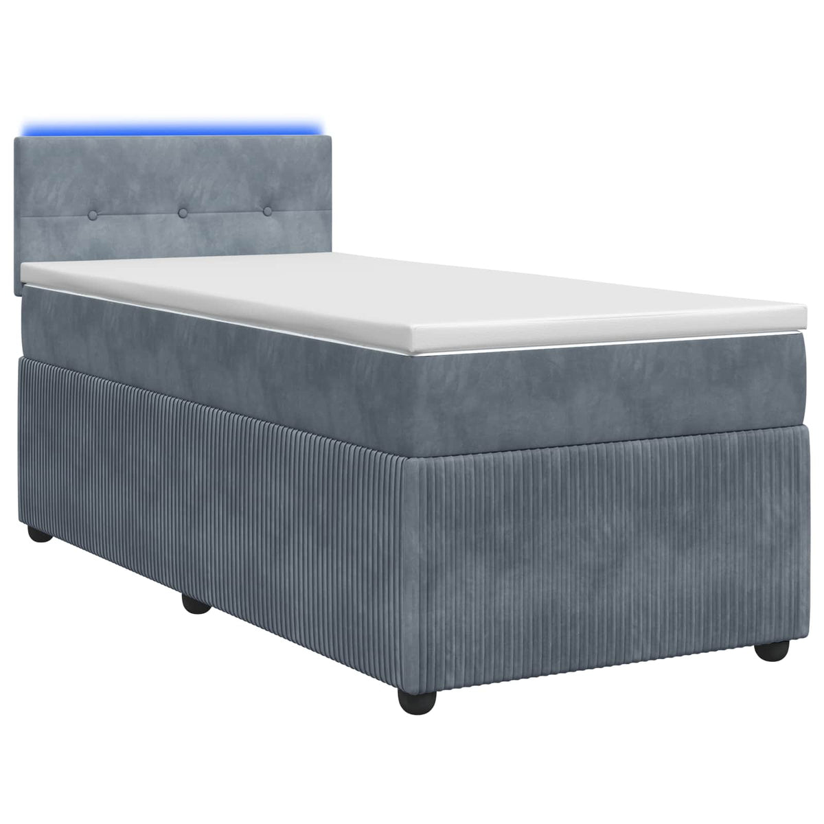 Boxspring krevet s madracem Tamnosiva 90 x 190 cm Baršun 90 x 190 x 100.5 cm