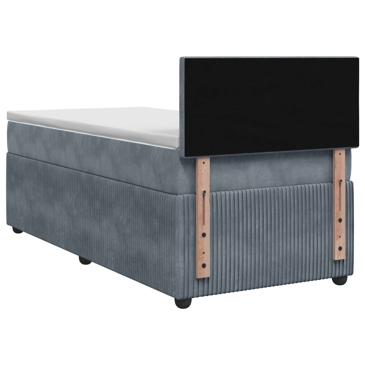 Boxspring krevet s madracem Tamnosiva 90 x 190 cm Baršun 90 x 190 x 100.5 cm