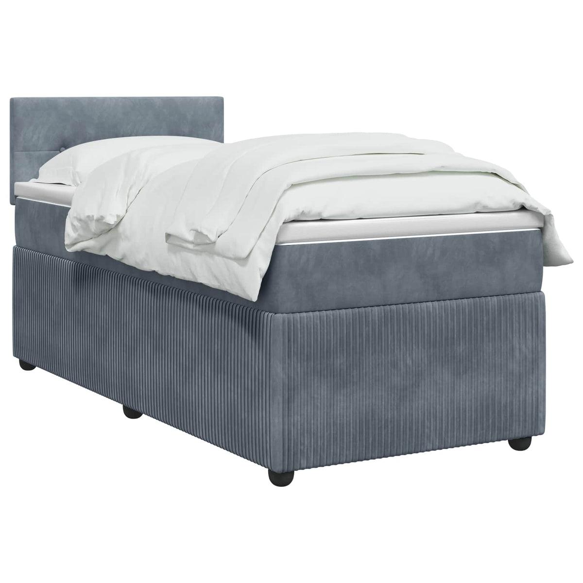 Boxspring krevet s madracem Tamnosiva 90 x 190 cm Baršun 90 x 190 x 100.5 cm