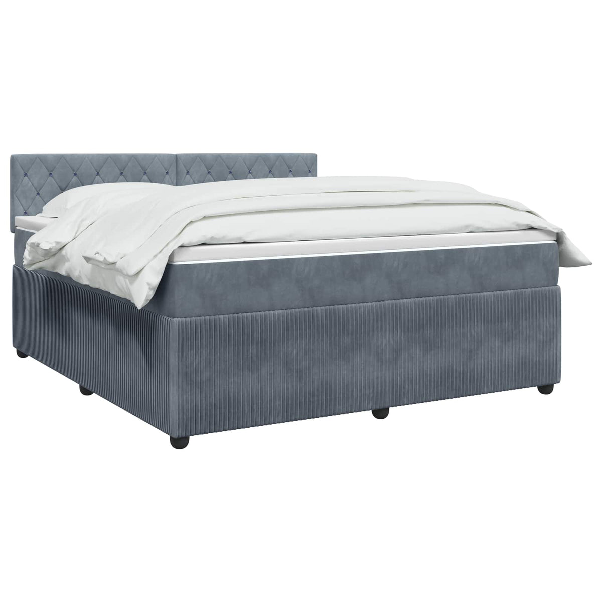 Boxspring krevet s madracem Tamnosiva 140 x 190 cm Baršun 144 x 190 x 100.5 cm