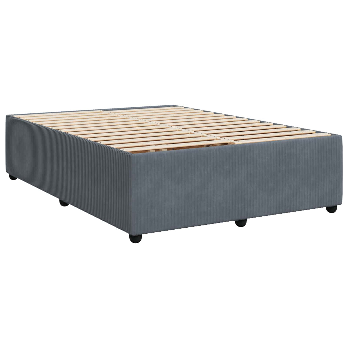 Boxspring krevet s madracem Tamnosiva 140 x 190 cm Baršun 144 x 190 x 100.5 cm
