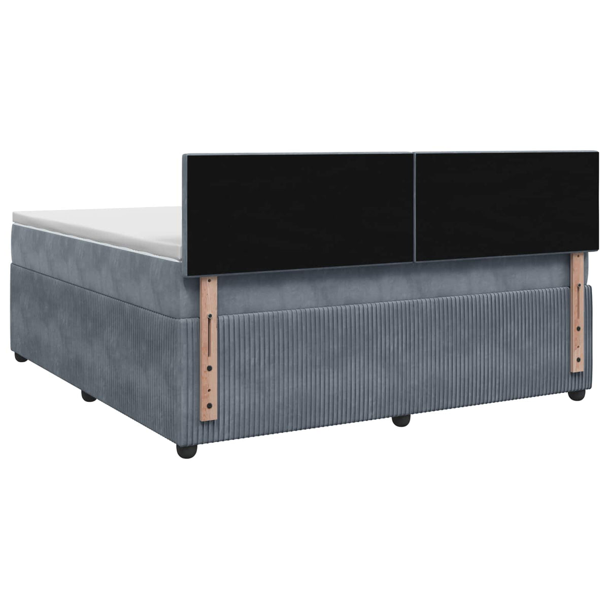Boxspring krevet s madracem Tamnosiva 140 x 190 cm Baršun 144 x 190 x 100.5 cm