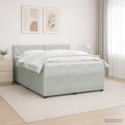 Boxspring krevet s madracem Svjetlosiva 180 x 200 cm Baršun 180 x 200 x 100.5 cm
