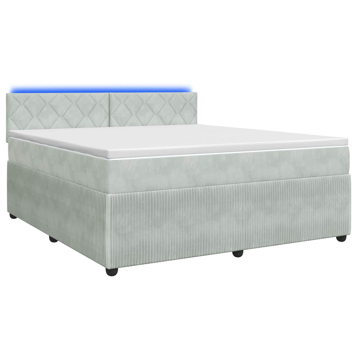 Boxspring krevet s madracem Svjetlosiva 180 x 200 cm Baršun 180 x 200 x 100.5 cm