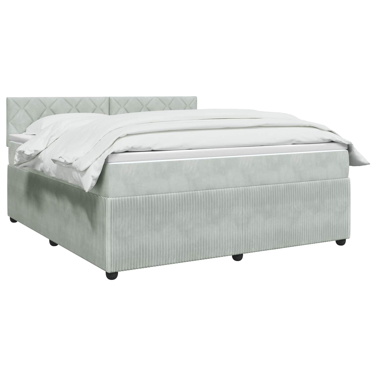 Boxspring krevet s madracem Svjetlosiva 180 x 200 cm Baršun 180 x 200 x 100.5 cm