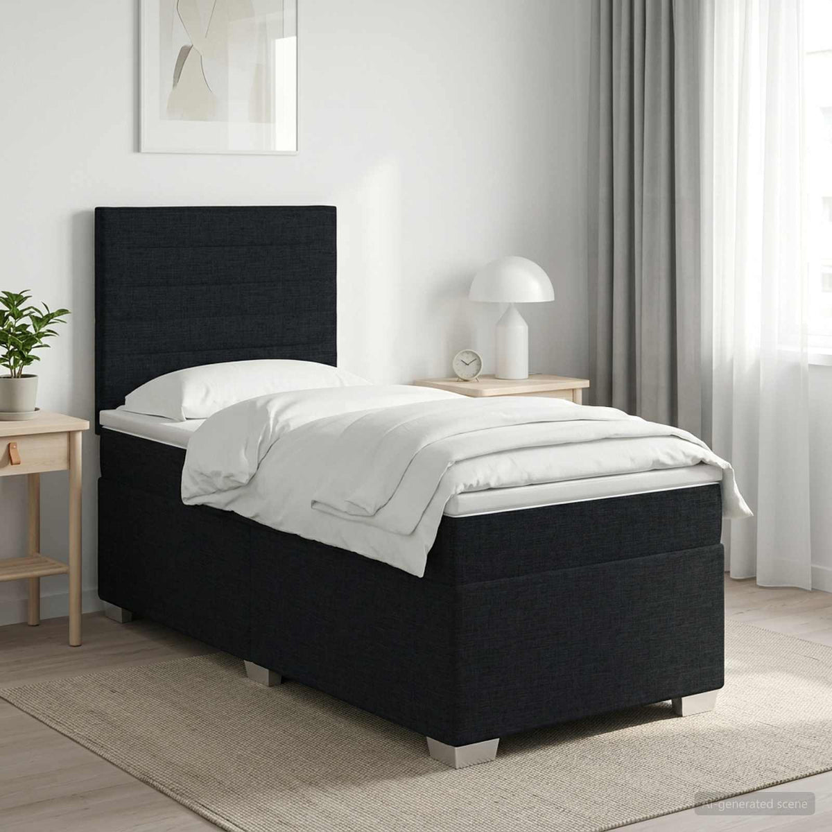 Boxspring krevet s madracem Crna 80 x 200 cm Tkanina 200 x 80 x 140.5 cm