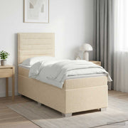 Boxspring krevet s madracem Krem 100 x 200 cm Tkanina 200 x 100 x 140.5 cm