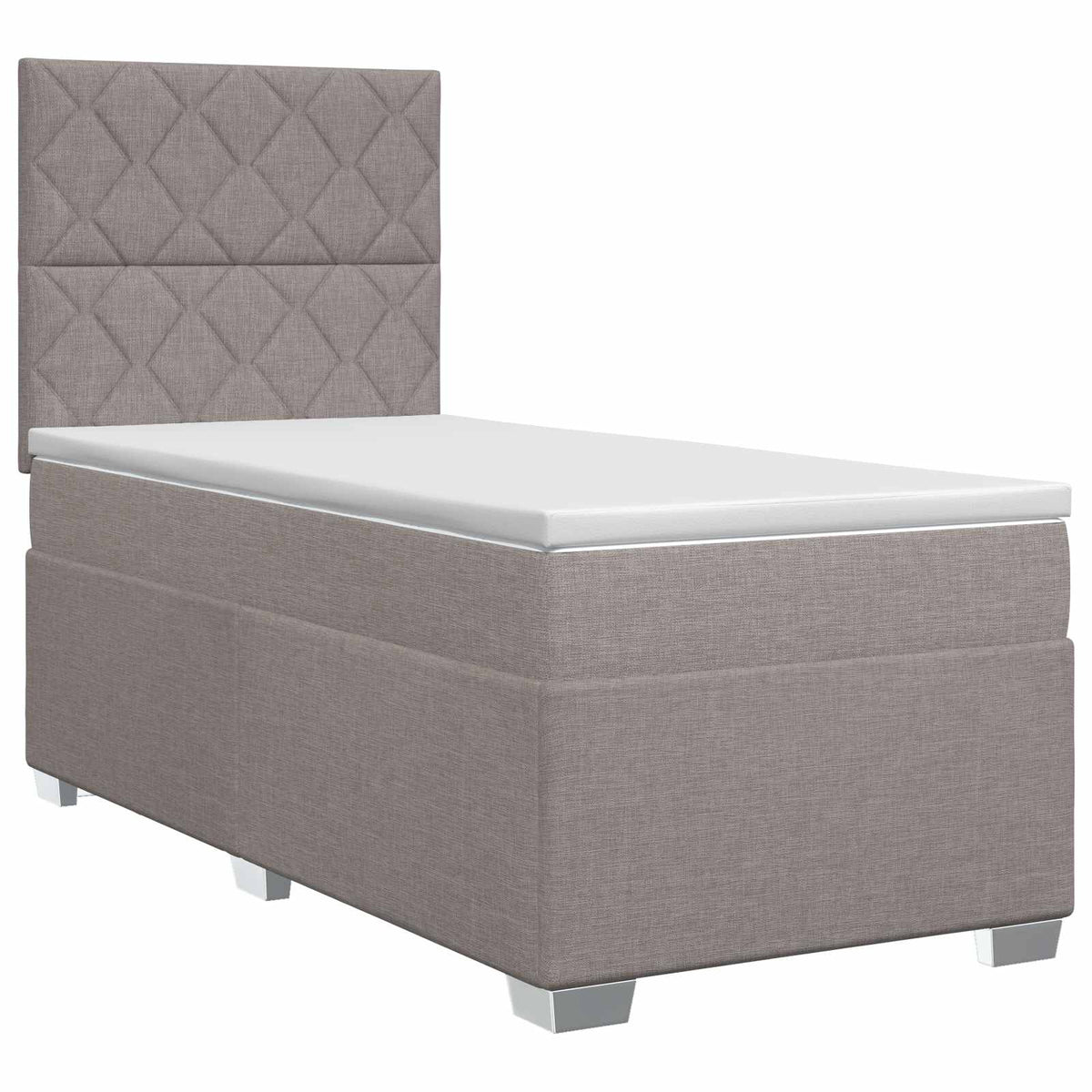 Boxspring krevet s madracem Sivosmeđa 90 x 190 cm Tkanina Smeđesiva 190 x 90 x 140.5 cm