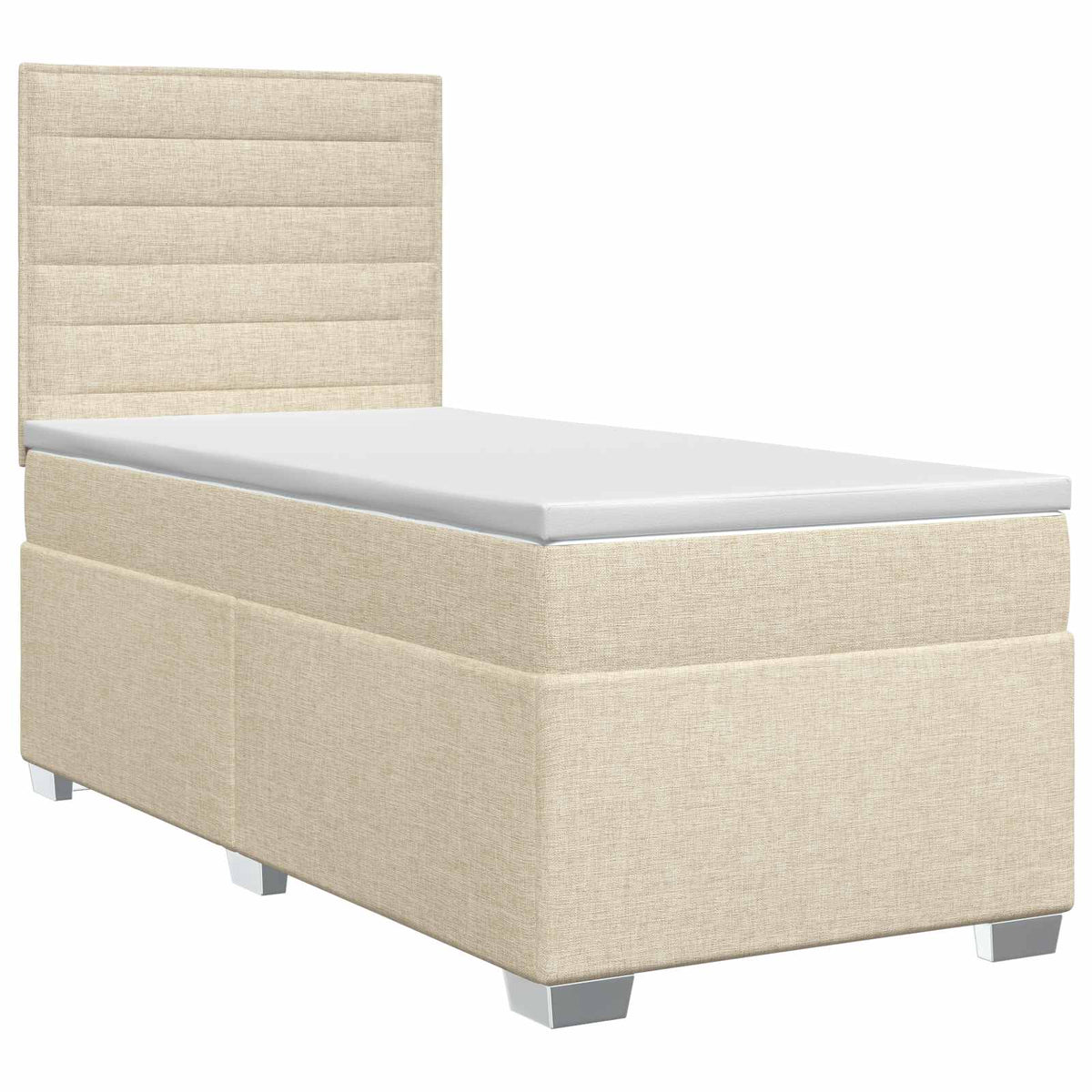 Boxspring krevet s madracem Krem 100 x 200 cm Tkanina 200 x 100 x 140.5 cm