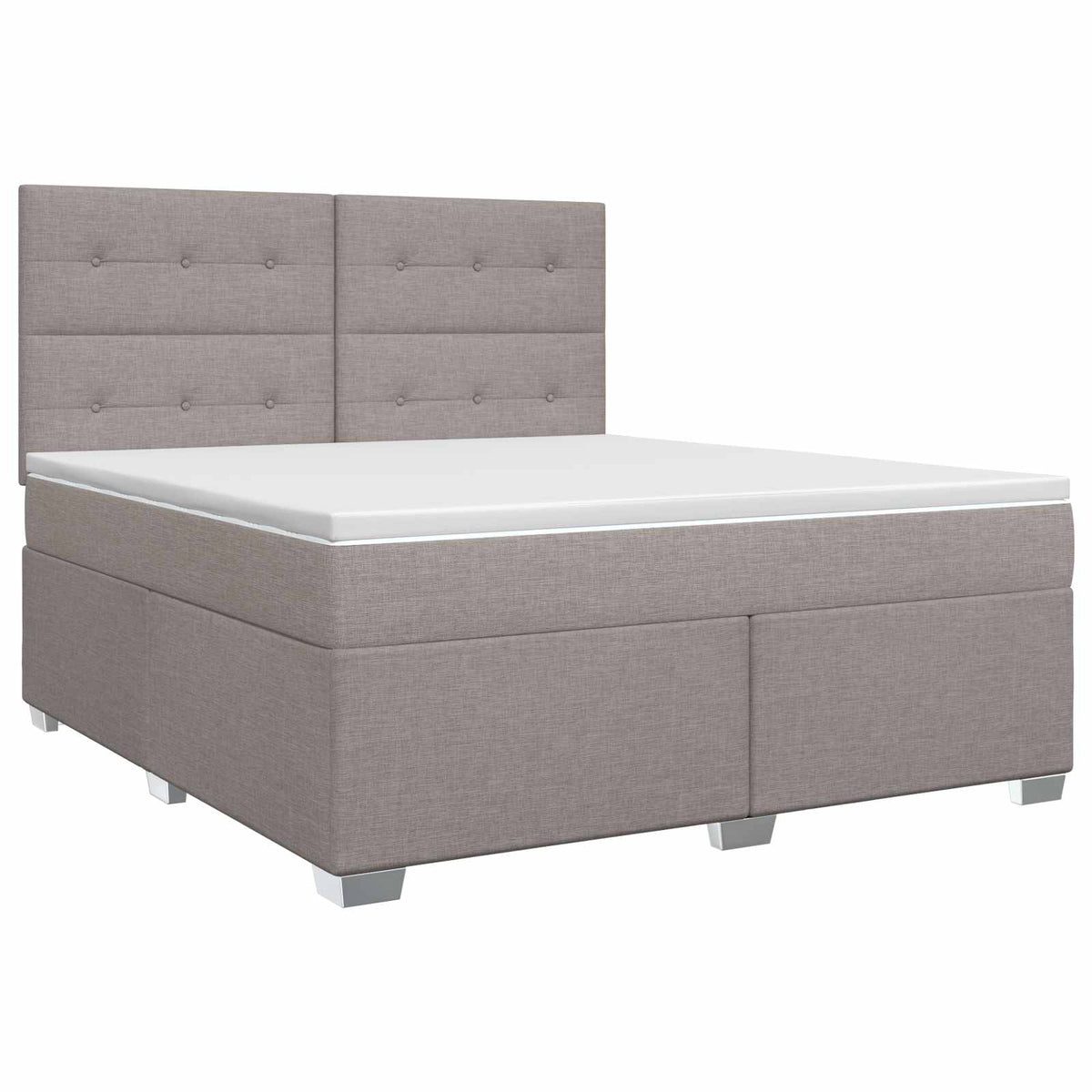 Boxspring krevet s madracem Sivosmeđa 140 x 190 cm Tkanina Smeđesiva 190 x 144 x 140.5 cm