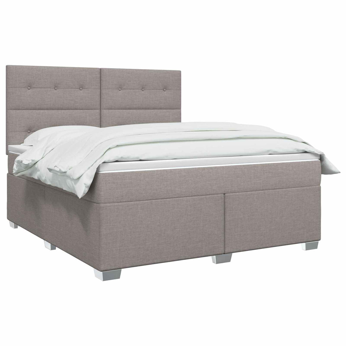 Boxspring krevet s madracem Sivosmeđa 140 x 190 cm Tkanina Smeđesiva 190 x 144 x 140.5 cm