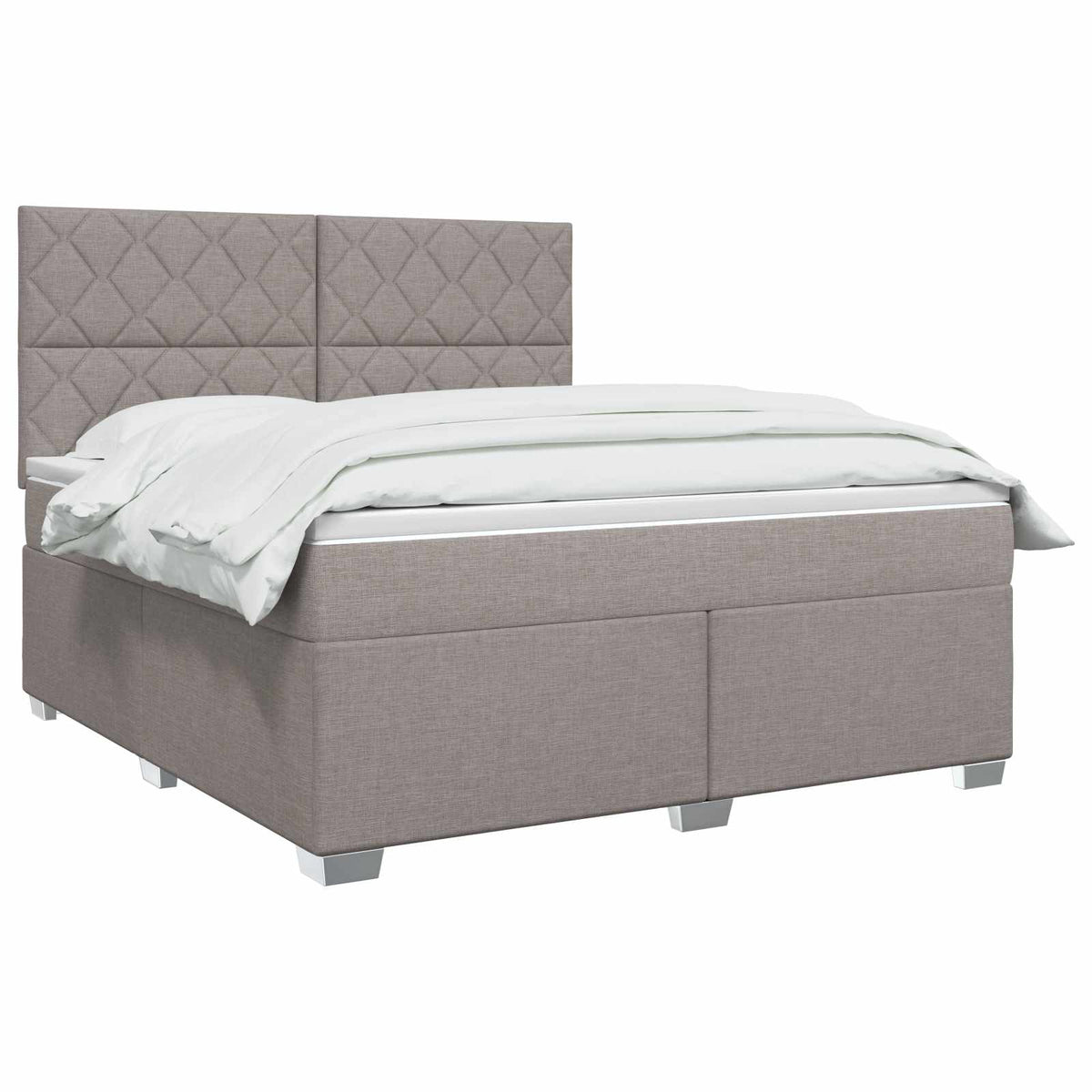 Boxspring krevet s madracem Sivosmeđa 140 x 190 cm Tkanina Smeđesiva 190 x 144 x 140.5 cm