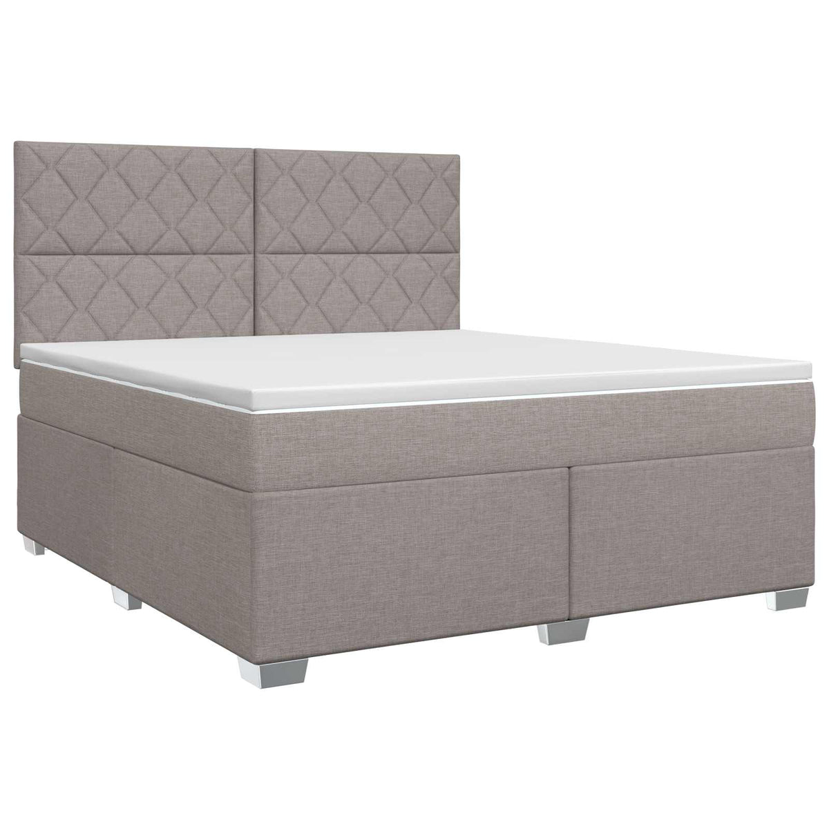 Boxspring krevet s madracem Sivosmeđa 160 x 200 cm Tkanina Smeđesiva 200 x 160 x 140.5 cm