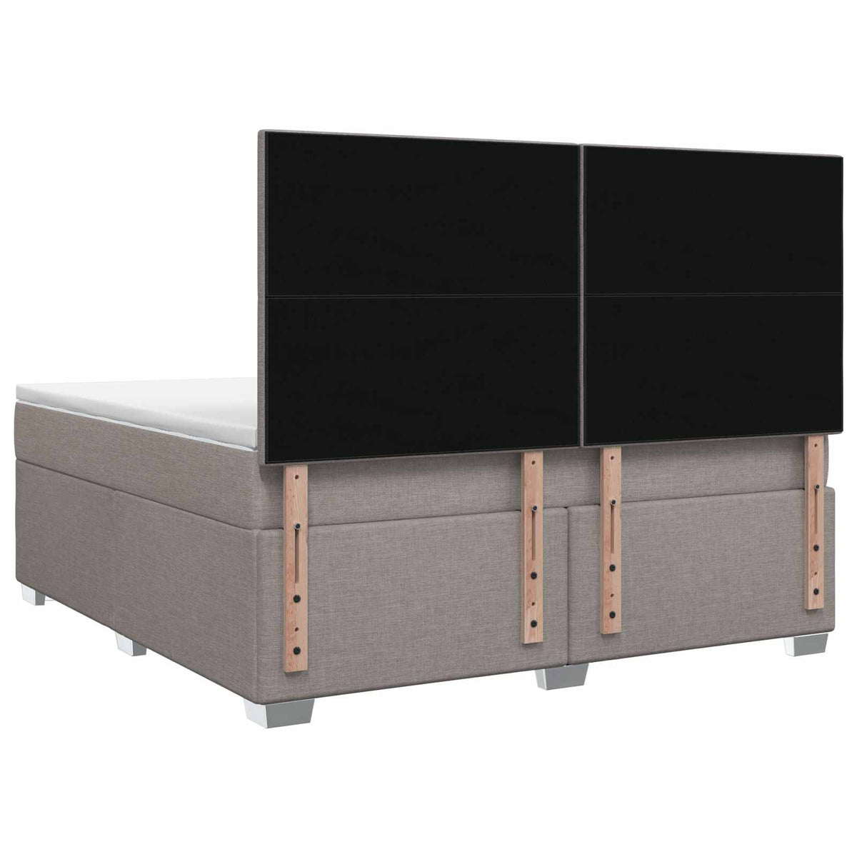Boxspring krevet s madracem Sivosmeđa 160 x 200 cm Tkanina Smeđesiva 200 x 160 x 140.5 cm
