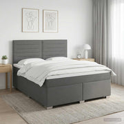 Boxspring krevet s madracem Tamnosiva 160 x 200 cm Tkanina 200 x 160 x 140.5 cm