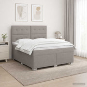 Boxspring krevet s madracem Sivosmeđa 140 x 190 cm Tkanina Smeđesiva 190 x 144 x 140.5 cm