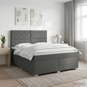 Boxspring krevet s madracem Tamnosiva 180 x 200 cm Tkanina 200 x 180 x 140.5 cm