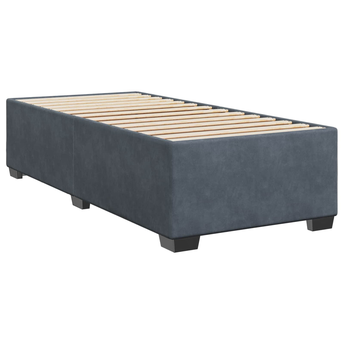 Boxspring krevet s madracem Tamnosiva 90 x 190 cm Baršun 190 x 90 x 140.5 cm