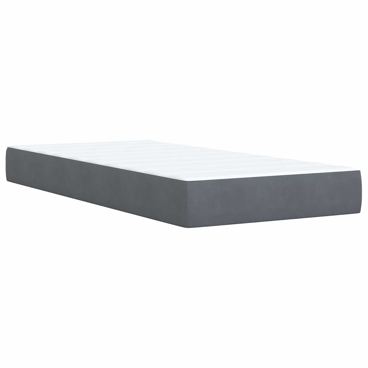 Boxspring krevet s madracem Tamnosiva 100 x 200 cm Baršun 200 x 100 x 140.5 cm