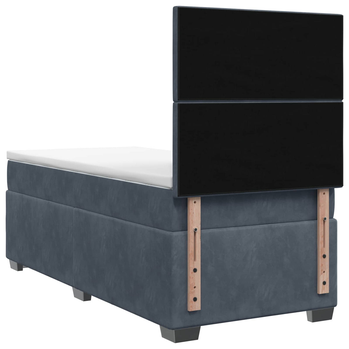 Boxspring krevet s madracem Tamnosiva 100 x 200 cm Baršun 200 x 100 x 140.5 cm