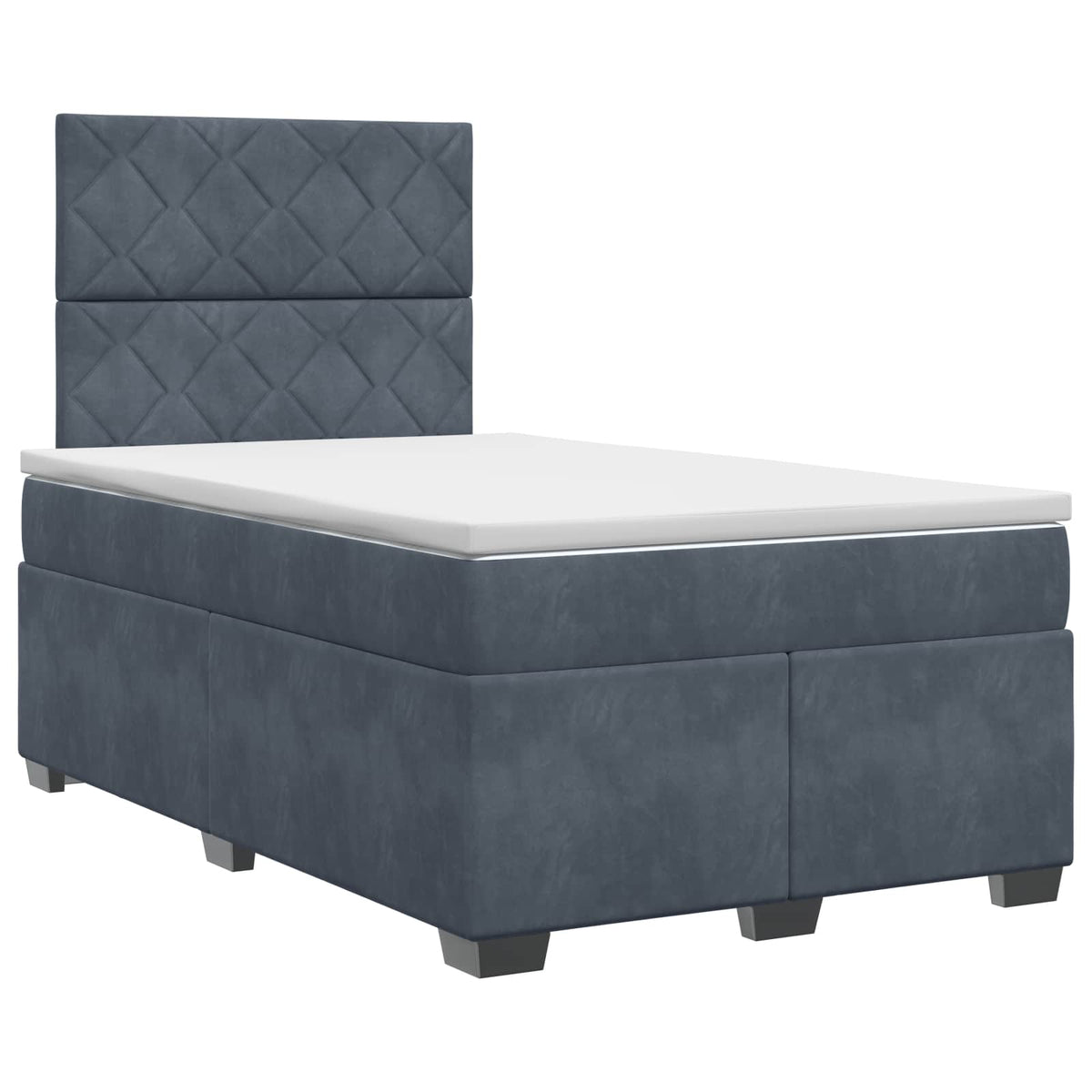 Boxspring krevet s madracem Tamnosiva 120 x 200 cm Baršun 200 x 120 x 140.5 cm