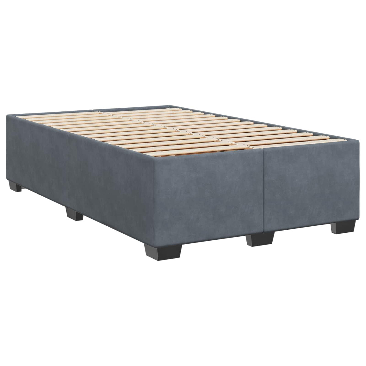Boxspring krevet s madracem Tamnosiva 120 x 200 cm Baršun 200 x 120 x 140.5 cm