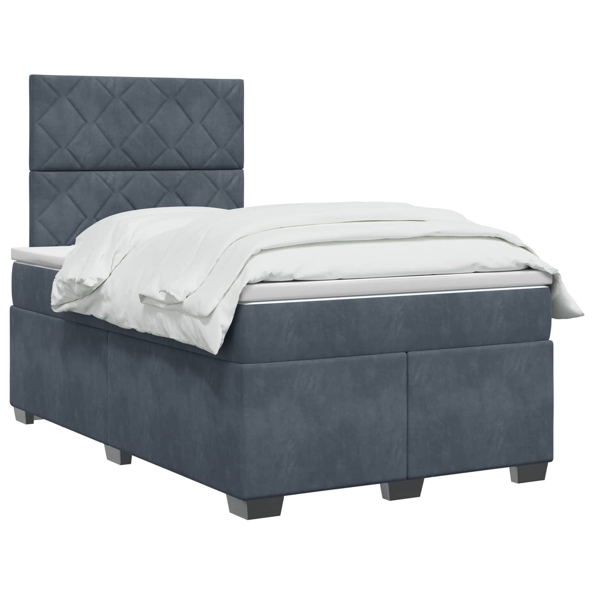 Boxspring krevet s madracem Tamnosiva 120 x 200 cm Baršun 200 x 120 x 140.5 cm