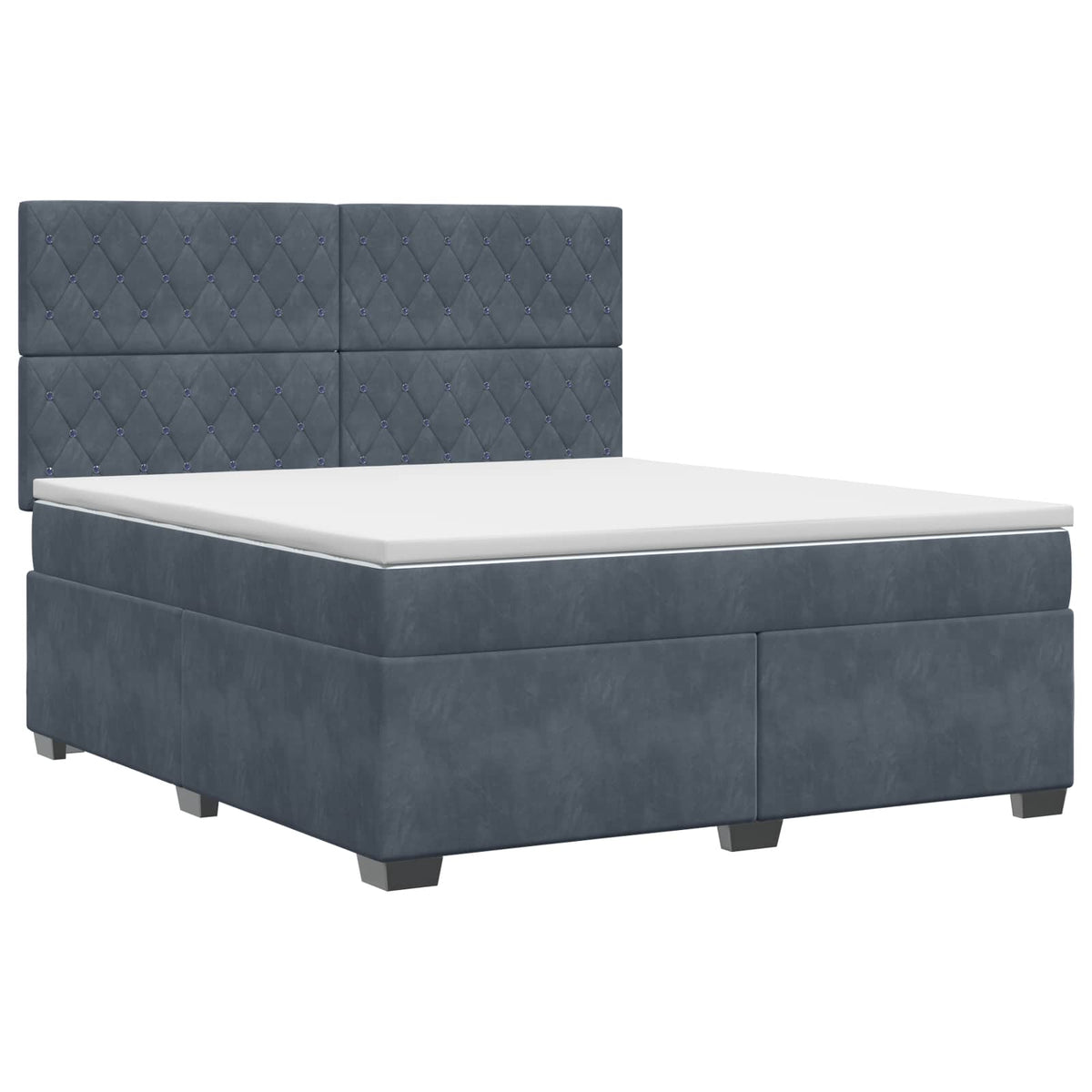 Boxspring krevet s madracem Tamnosiva 140 x 200 cm Baršun 200 x 144 x 140.5 cm