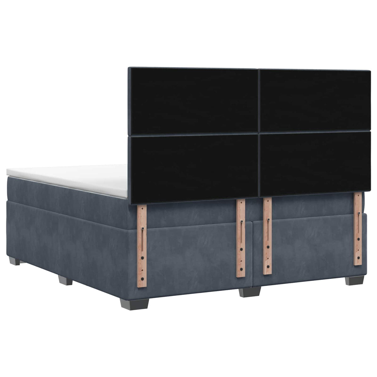 Boxspring krevet s madracem Tamnosiva 140 x 200 cm Baršun 200 x 144 x 140.5 cm