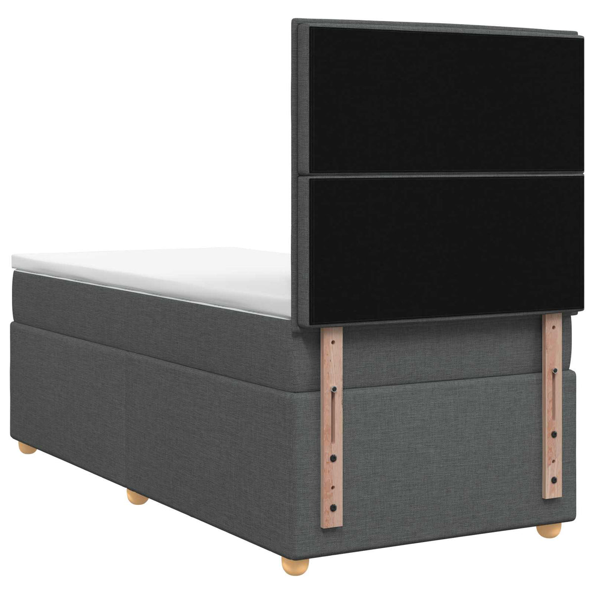 Boxspring krevet s madracem Tamnosiva 80 x 200 cm Tkanina 200 x 80 x 140.5 cm