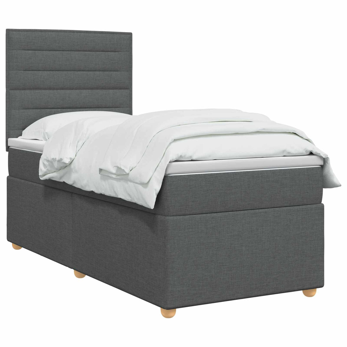Boxspring krevet s madracem Tamnosiva 80 x 200 cm Tkanina 200 x 80 x 140.5 cm