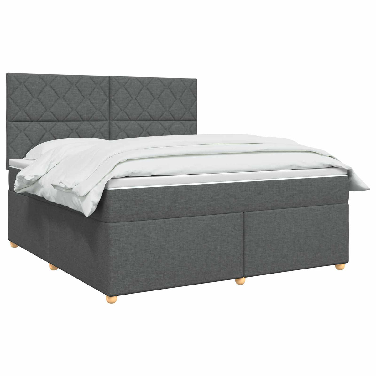 Boxspring krevet s madracem Tamnosiva 140 x 190 cm Tkanina 190 x 144 x 140.5 cm