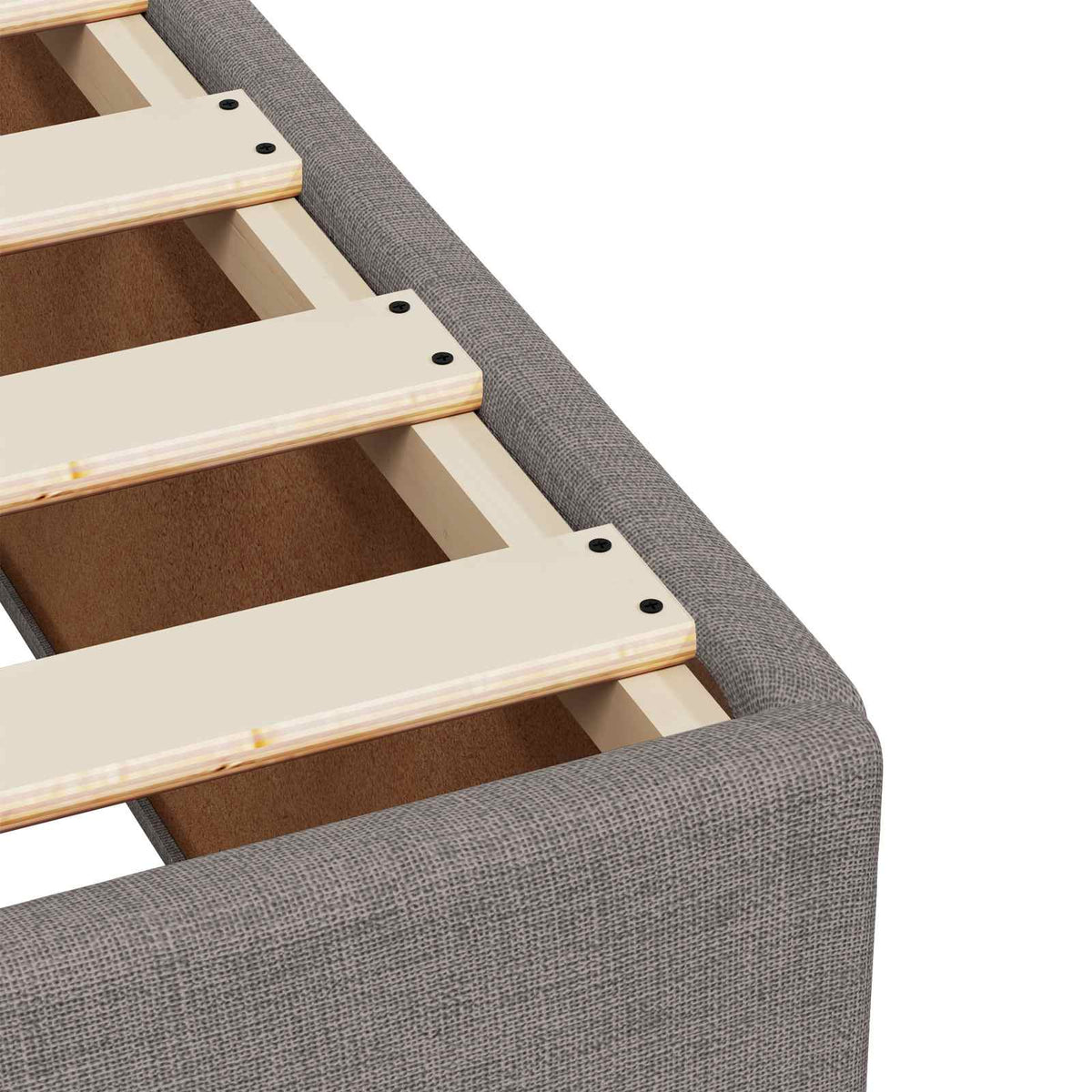 Boxspring krevet s madracem Sivosmeđa 200 x 200 cm Tkanina Smeđesiva 200 x 200 x 140.5 cm