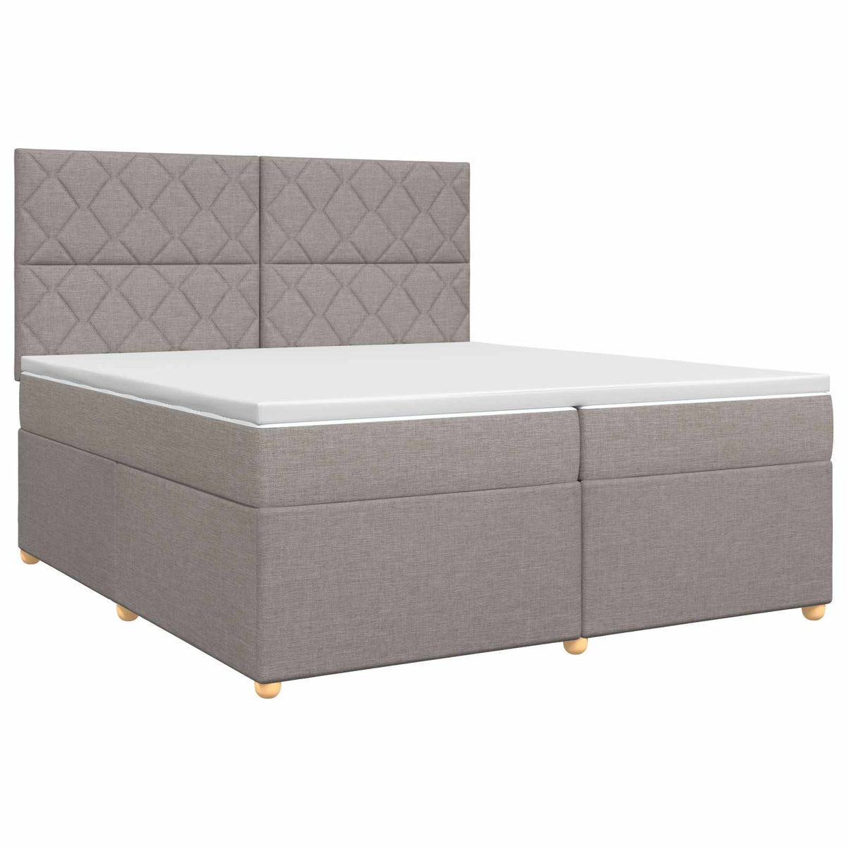 Boxspring krevet s madracem Sivosmeđa 200 x 200 cm Tkanina Smeđesiva 200 x 200 x 140.5 cm
