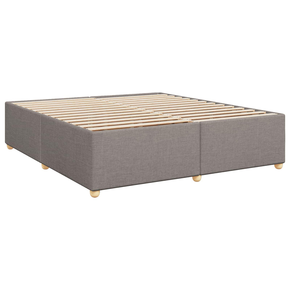 Boxspring krevet s madracem Sivosmeđa 200 x 200 cm Tkanina Smeđesiva 200 x 200 x 140.5 cm