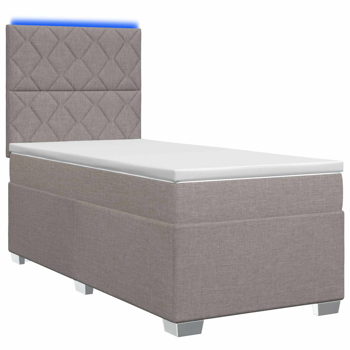 Boxspring krevet s madracem Sivosmeđa 90 x 200 cm Tkanina Smeđesiva 90 x 200 x 140.5 cm