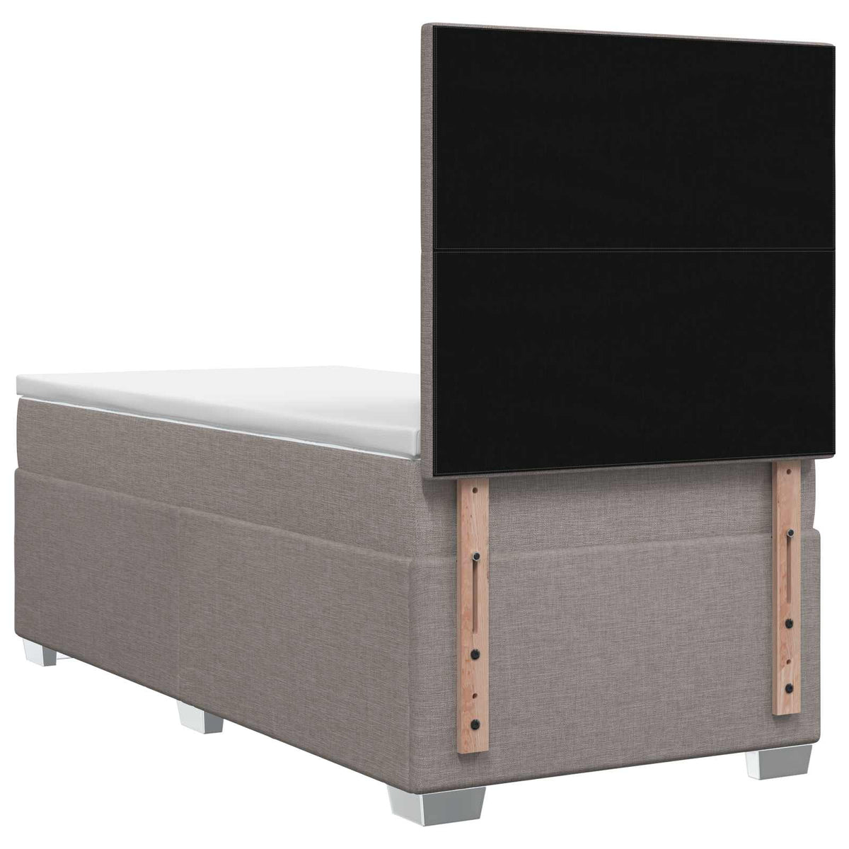Boxspring krevet s madracem Sivosmeđa 90 x 200 cm Tkanina Smeđesiva 90 x 200 x 140.5 cm