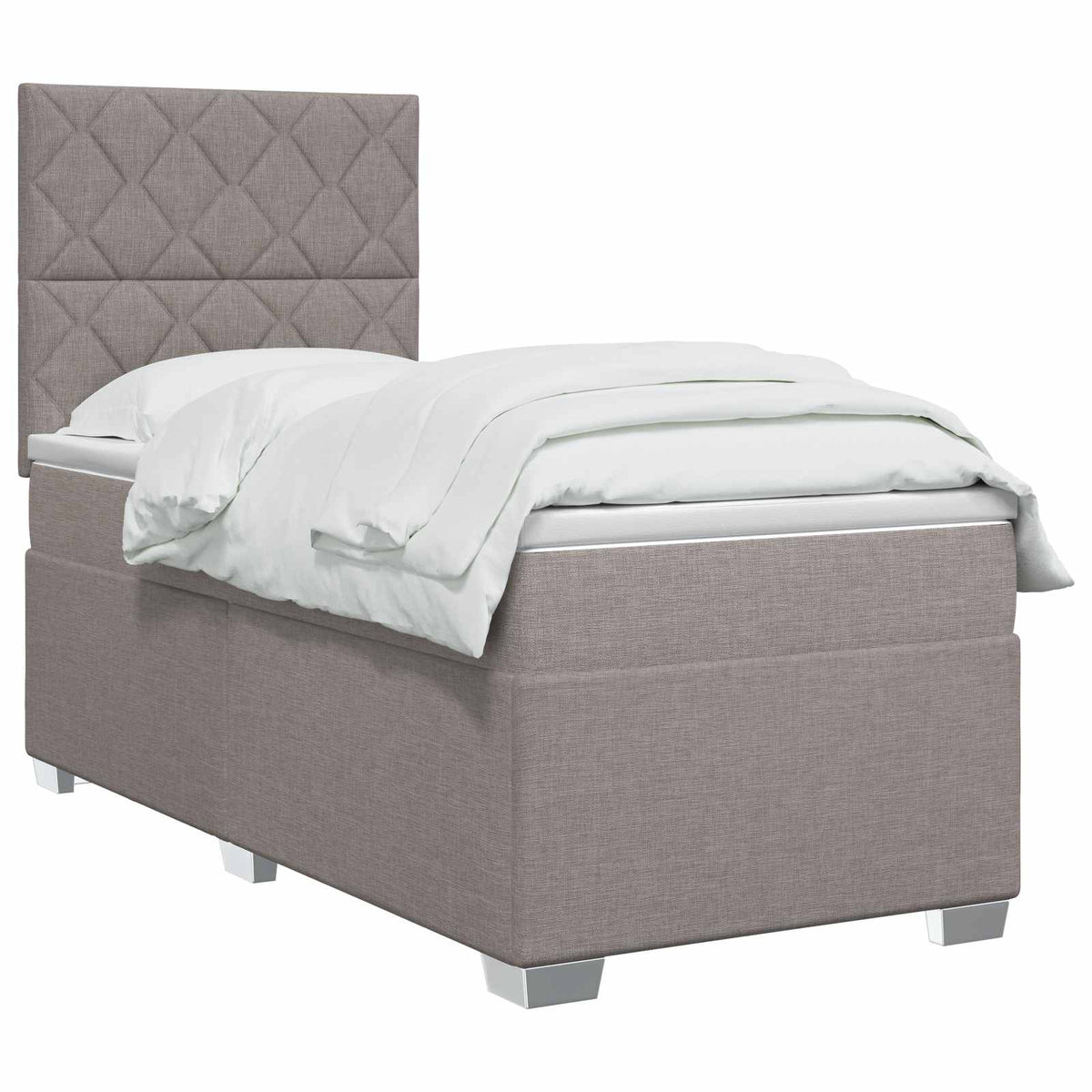 Boxspring krevet s madracem Sivosmeđa 90 x 200 cm Tkanina Smeđesiva 90 x 200 x 140.5 cm