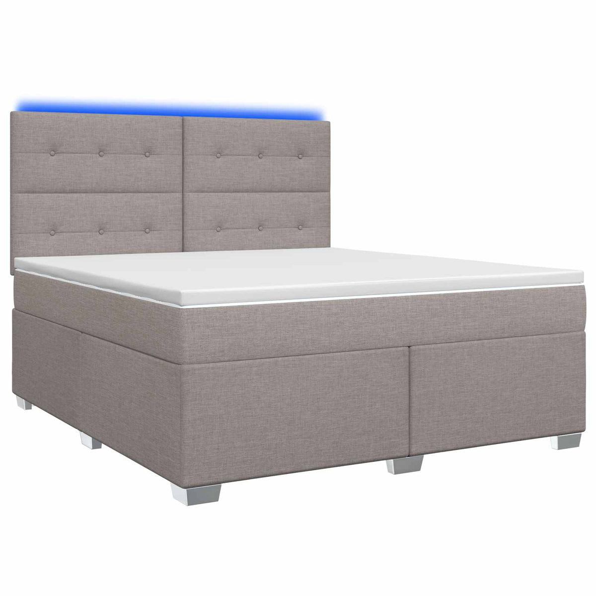 Boxspring krevet s madracem Sivosmeđa 140 x 200 cm Tkanina Smeđesiva 144 x 200 x 140.5 cm