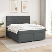 Boxspring krevet s madracem Tamnosiva 140 x 190 cm Tkanina 144 x 190 x 140.5 cm
