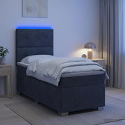 Boxspring krevet s madracem Tamnosiva 90 x 190 cm Baršun 90 x 190 x 140.5 cm