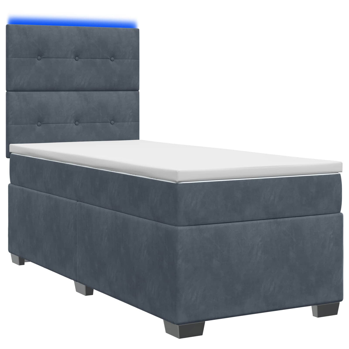 Boxspring krevet s madracem Tamnosiva 90 x 190 cm Baršun 90 x 190 x 140.5 cm