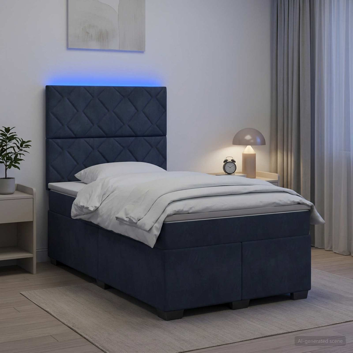 Boxspring krevet s madracem Tamnosiva 120 x 200 cm Baršun 120 x 200 x 140.5 cm