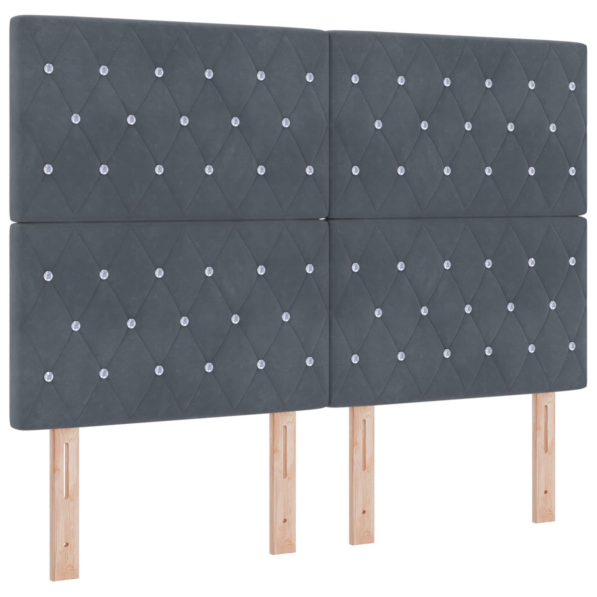 Boxspring krevet s madracem Tamnosiva 140 x 200 cm Baršun 144 x 200 x 140.5 cm